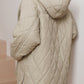 Snap Down Long Sleeve Quilted Winter Coat