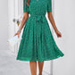 Printed Round Neck Short Sleeve Dress