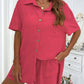 Button Up Half Sleeve Top and Shorts Set
