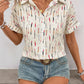 Perfee Printed Collared Neck Short Sleeve Shirt