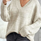 V-Neck Dropped Shoulder Sweater