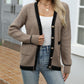 Contrast Trim Button Up Long Sleeve Cardigan