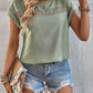 Cutout Round Neck Short Sleeve Top