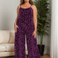 Full Size Leopard Scoop Neck Wide Leg Jumpsuit