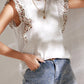 Oh Full Size Ruffled Round Neck Cap Sleeve Top