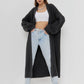 Open Front Long Sleeve Longline Cardigan
