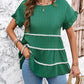 Round Neck Flounce Sleeve Blouse