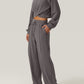 Crisscross Round Neck Top and Drawstring Pants Set