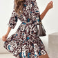 Ruffle Hem Floral Long Sleeve Dress