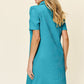 Double Take Full Size Texture Collared Neck Short Sleeve Dress