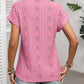 Openwork V-Neck Short Sleeve T-Shirt