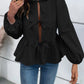Peplum Tied Long Sleeve Blouse