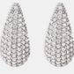 Stainless Steel Inlaid Zircon Teardrop Earrings