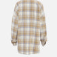 Plaid Collared Neck Dropped Shoulder Shirt