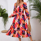 Full Size Printed Long Sleeve Midi Dress