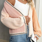 Contrast Open Front Long Sleeve Cardigan