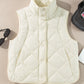 Snap Down Texture Vest Coat with Pockets