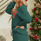 MERRY Round Neck Long Sleeve Top and Shorts Set