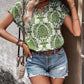 Printed Short Sleeve Blouse