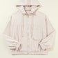 Pocketed Zip Up Long Sleeve Hooded Jacket