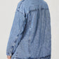 Button Up Collared Neck Plush Denim Jacket