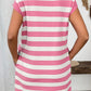 Contrast Striped Round Neck Short Sleeve Mini Dress