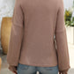 Ribbed Round Neck Long Sleeve T-Shirt