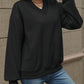 V-Neck Long Sleeve Dropped Shoulder Sweatshirt