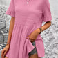 Round Neck Short Sleeve Blouse