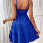 Full Size Smocked Tiered Sleeveless Mini Dress