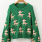 Reindeer Round Neck Drop Shoulder Sweater