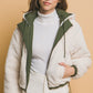 Love Tree Zip Up Cropped Hooded Sherpa Reversible Jacket