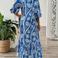 Printed Notched Half Sleeve Maxi Dress