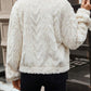 Button Up Long Sleeve Fuzzy Outerwear