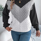 Contrast Round Neck Long Sleeve Sweater