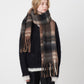 Fringe Plaid Polyester Scarf