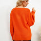 V-Neck Dropped Shoulder Long Sleeve Sweater
