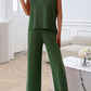 Devine Round Neck Short Sleeve Top and Pants Set