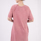 VERY J Washed Mauve Round Neck Mini Tee Dress