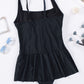 Full Size Ruched Square Neck Sleeveless One-Piece Swimwear