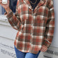 Plaid Button Up Long Sleeve Hooded Jacket