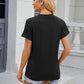 Decorative Button Notched Short Sleeve T-Shirt