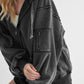 Brand Aemi+Co Exposed Seam Zip Up Drawstring Hooded Jacket
