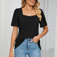 Square Neck Puff Sleeve T-Shirt