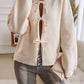 Devine Tied Round Neck Dropped Shoulder Cardigan