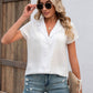 Button Up Collared Neck Short Sleeve Shirt