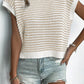 Full Size Striped Round Neck Sweater Vest