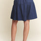 ADORA Elastic Waist Wide Leg Denim Shorts