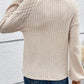 Ribbed Decorative Button Round Neck T-Shirt