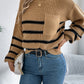 Striped Round Neck Long Sleeve Sweater